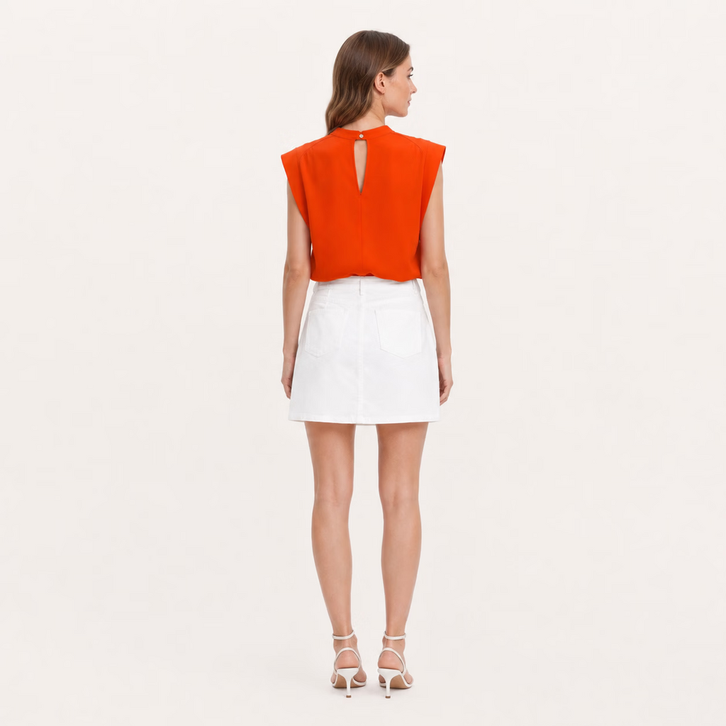 Mock Neck Cutout Sleeveless Top