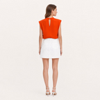 Mock Neck Cutout Sleeveless Top