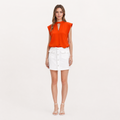 Mock Neck Cutout Sleeveless Top