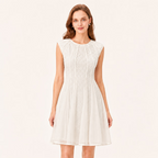 Textured Jacquard Sleeveless Midi Dress