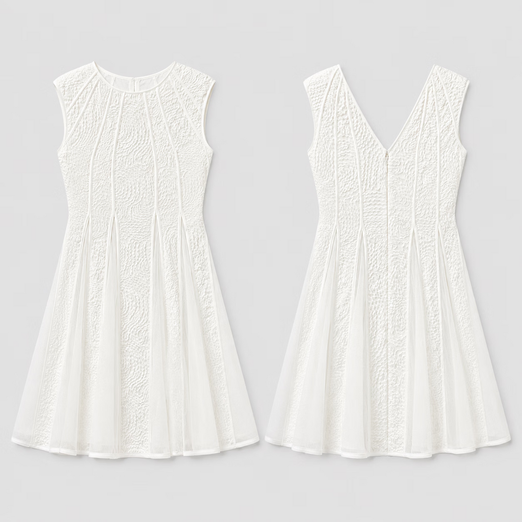 Textured Jacquard Sleeveless Midi Dress