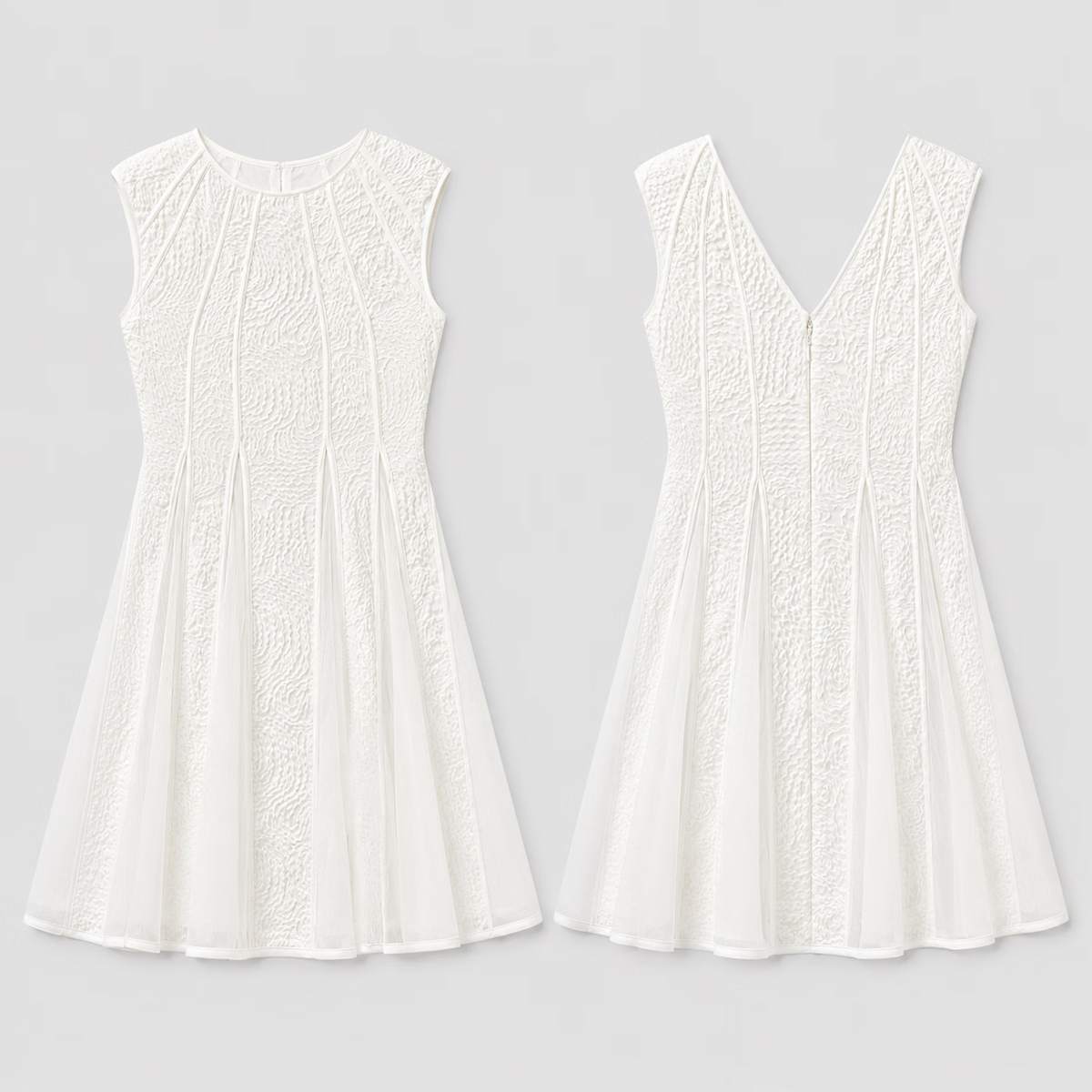 Textured Jacquard Sleeveless Midi Dress