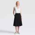 Ivory Satin V-Neck Sleeveless Blouse
