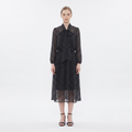 Black Tie-Neck Midi Dress