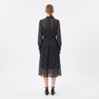Black Tie-Neck Midi Dress