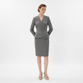 Grey V-Neck Peplum Dress