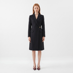 Black Long Sleeve Belted Blazer