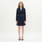 Navy Blue Wool Blend Blazer
