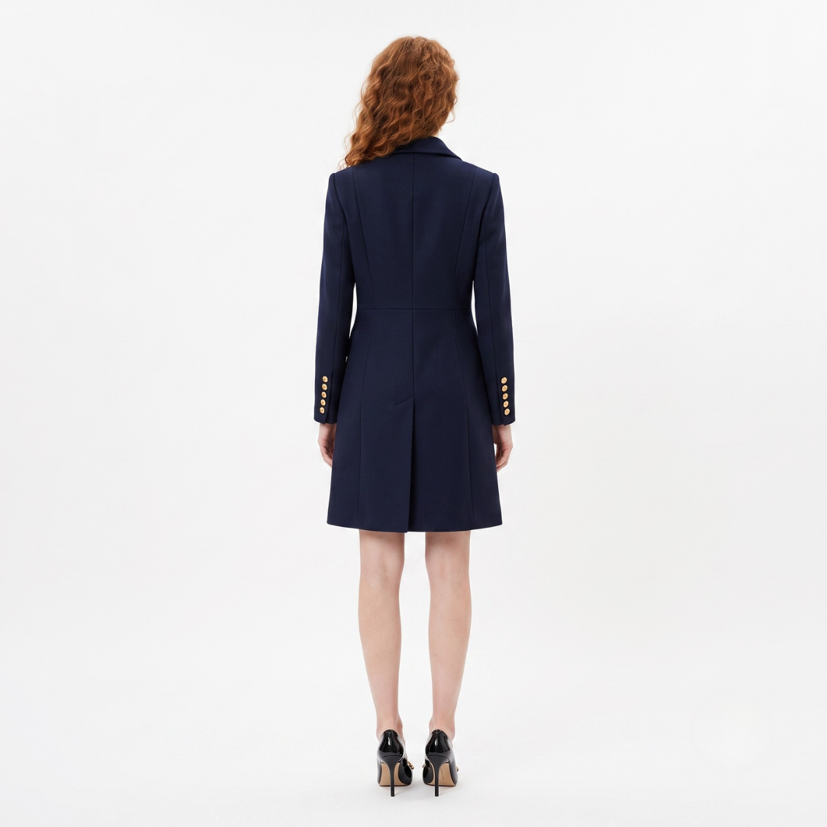 Navy Blue Wool Blend Blazer