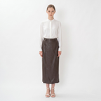 White Stand Collar Long Sleeve Blouse