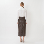 White Stand Collar Long Sleeve Blouse