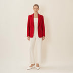 Red Double-Breasted Blazer