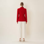 Red Double-Breasted Blazer
