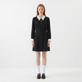 Black Contrast Collar Dress