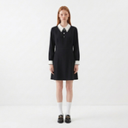 Black Contrast Collar Dress