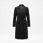 Black Long Sleeve Belted Blazer