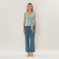 Mint Green Wrap Knit Top