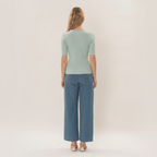 Mint Green Wrap Knit Top