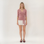 Pink Wrap Knit Top