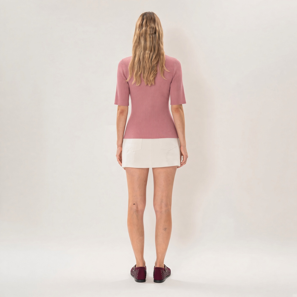 Pink Wrap Knit Top