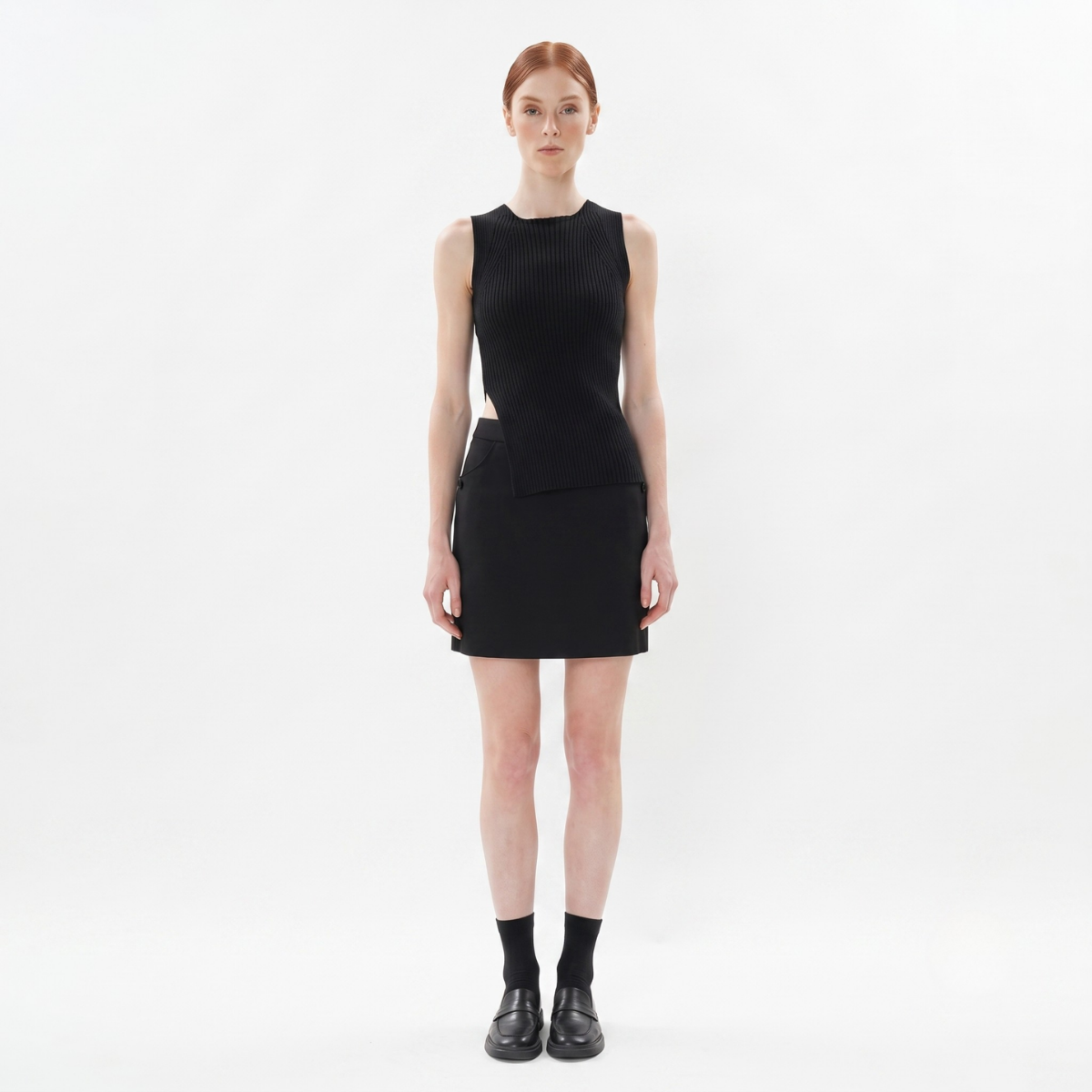Black Tailored Skirt