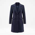Navy Blue 100% Pure Wool Double-Faced Coat