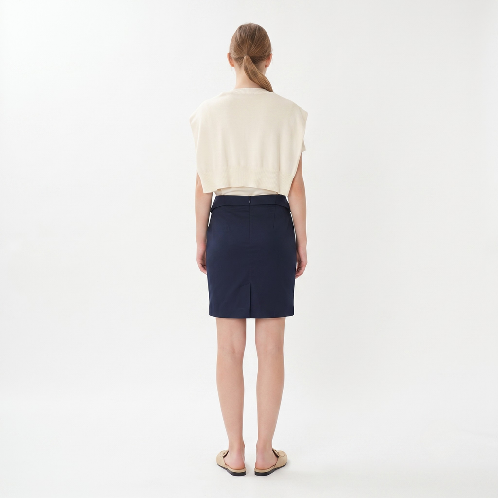 Navy Blue Pencil Skirt